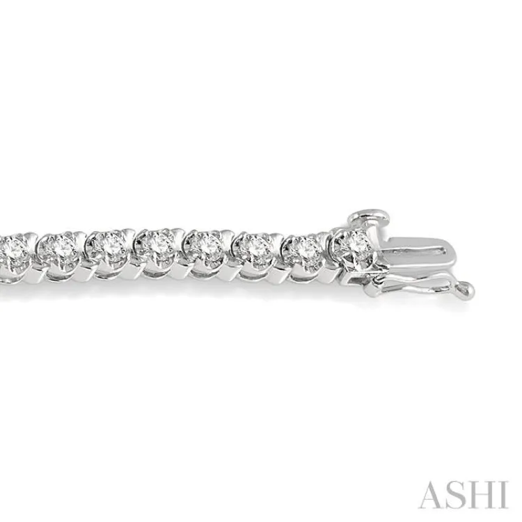 5 ctw Round Cut Diamond Tulip Bracelet in 14K White Gold