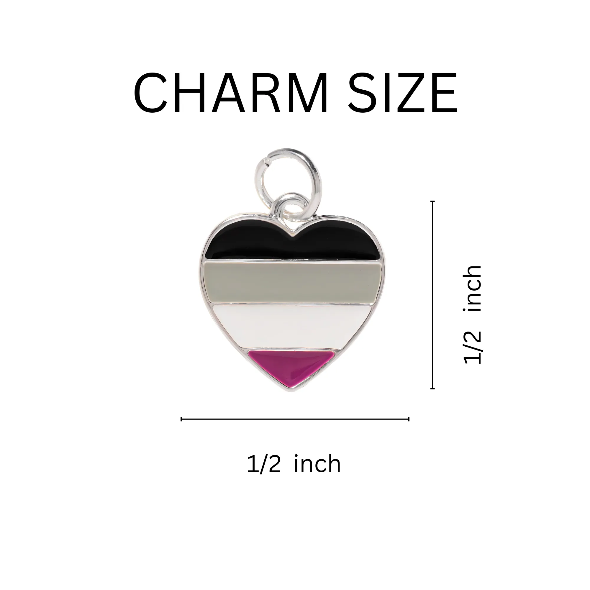 Asexual Heart Retractable Charm Bracelets