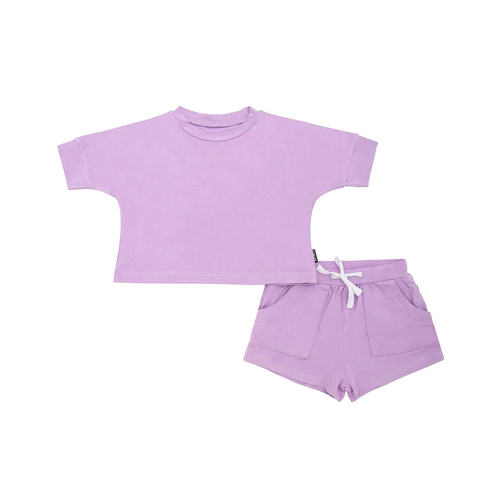 Baggy Top & Shorts Set - Violet