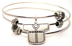 Baseball Jersey Triple Style Expandable Bangle Bracelet