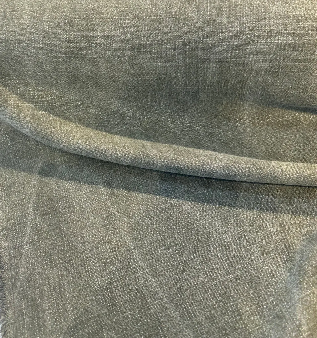 Belgian Linen Drifter Olive Green Upholstery Drapery Fabric By the Yard