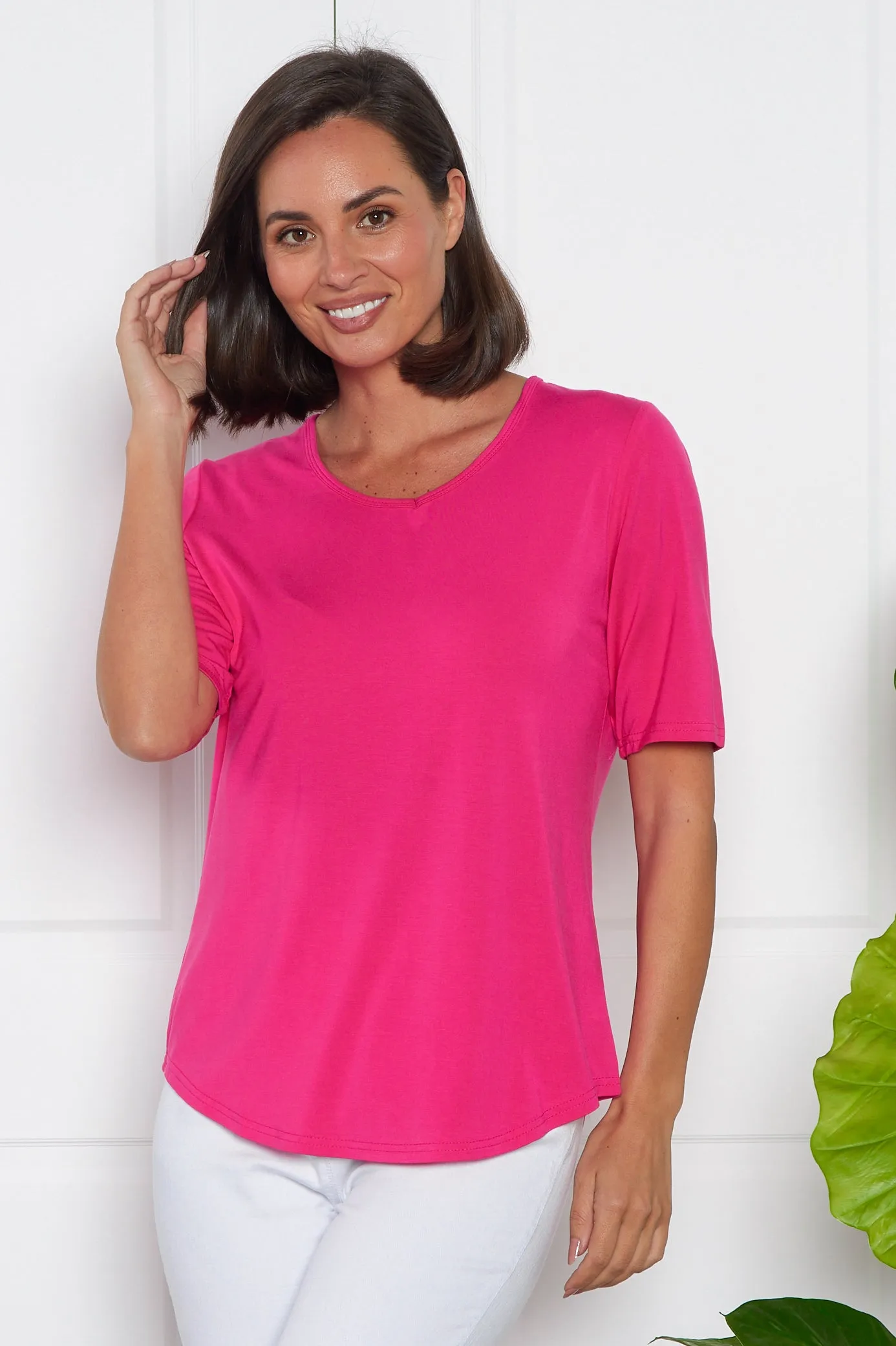 Belinda Modal Tee - Hot Pink