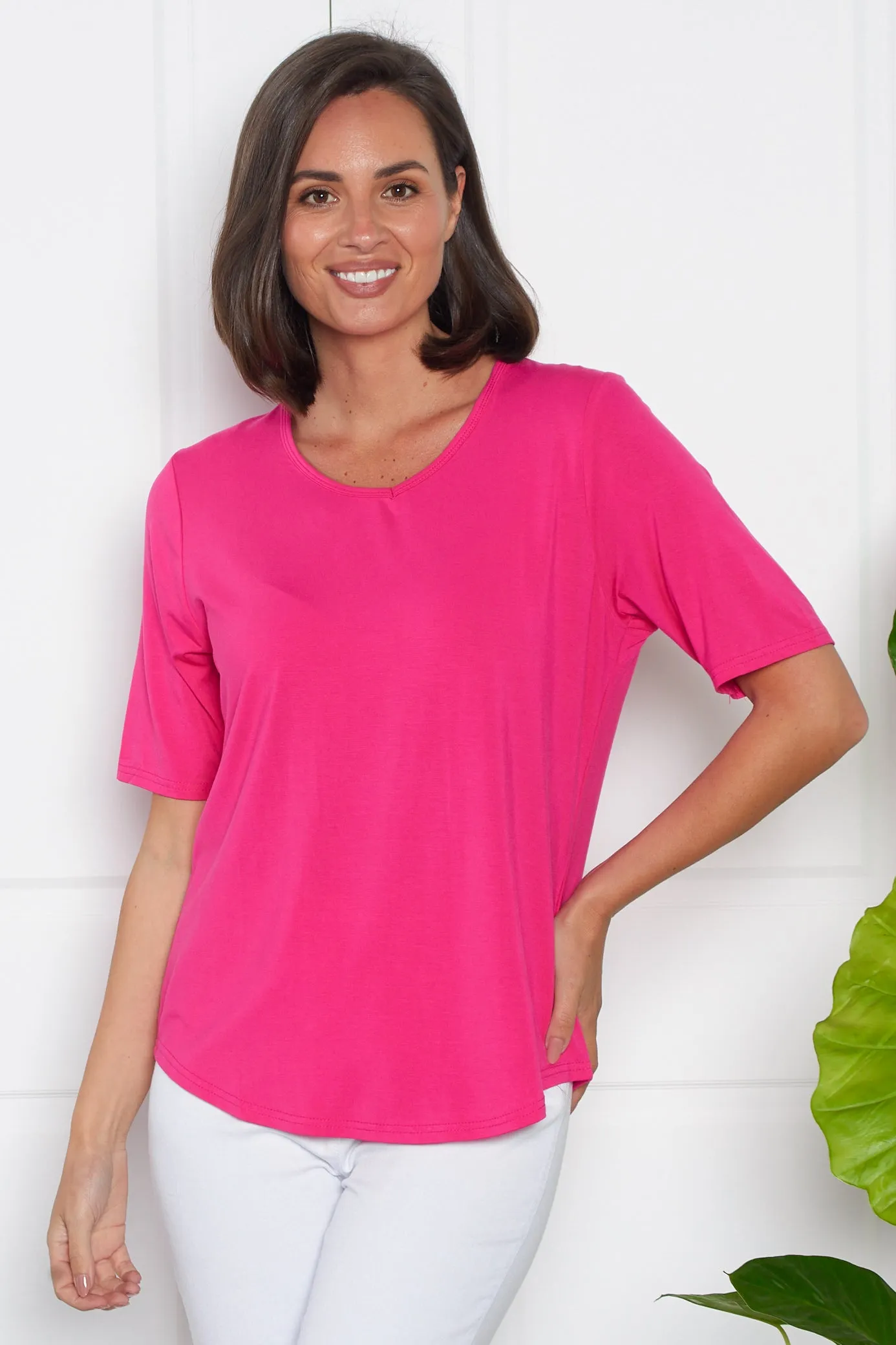 Belinda Modal Tee - Hot Pink