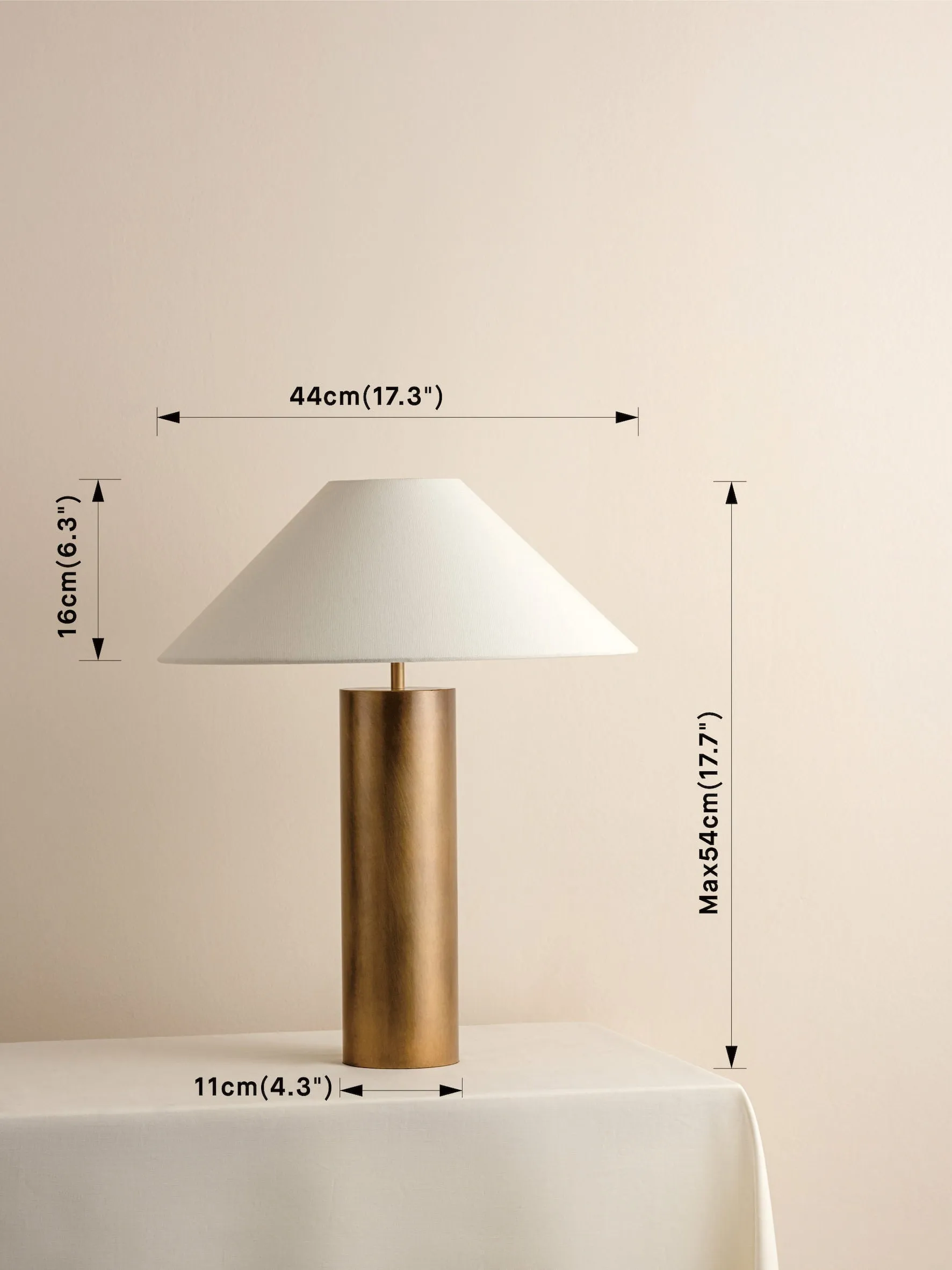 Bleeker - aged brass and linen table lamp