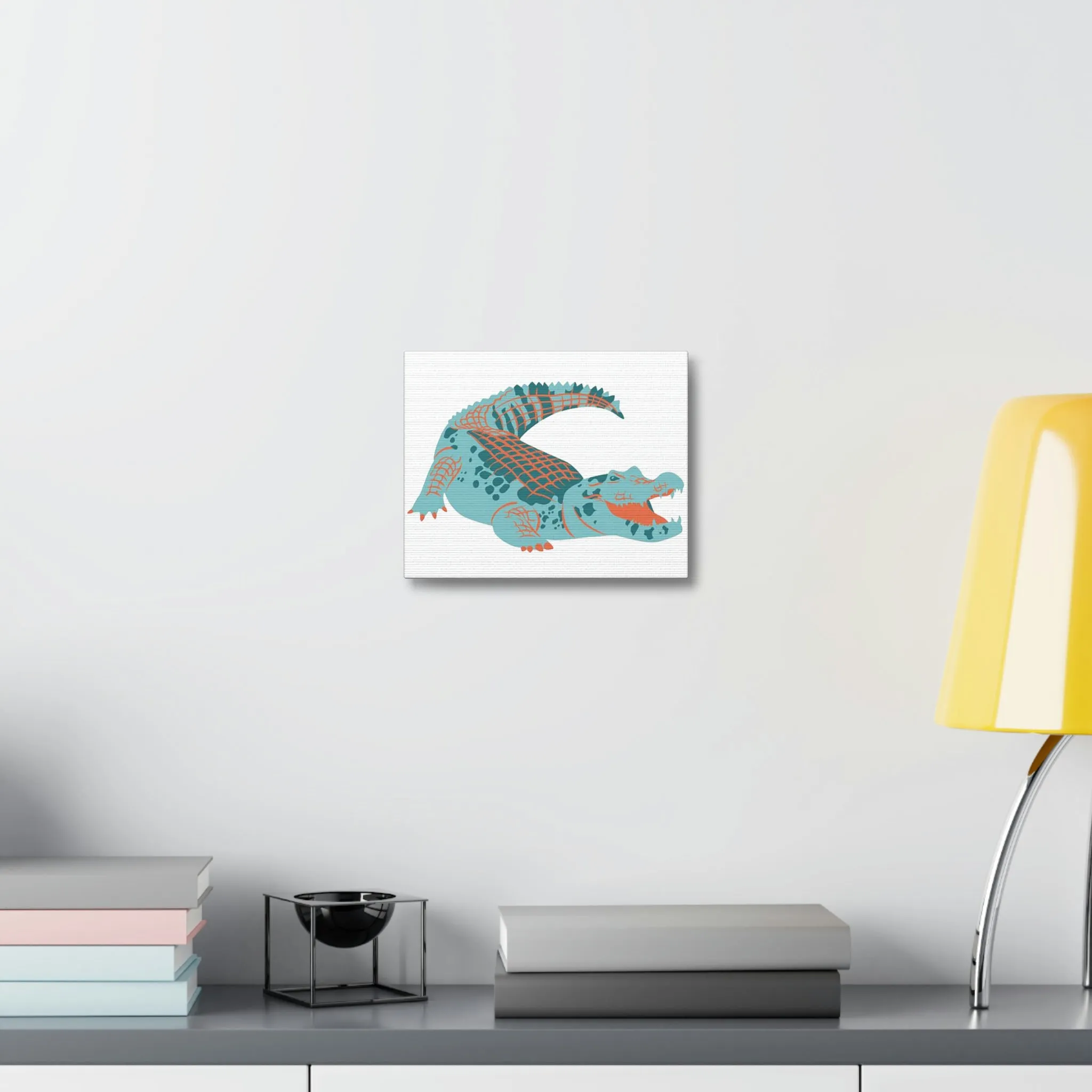 Blue Alligator Stretched Canvas