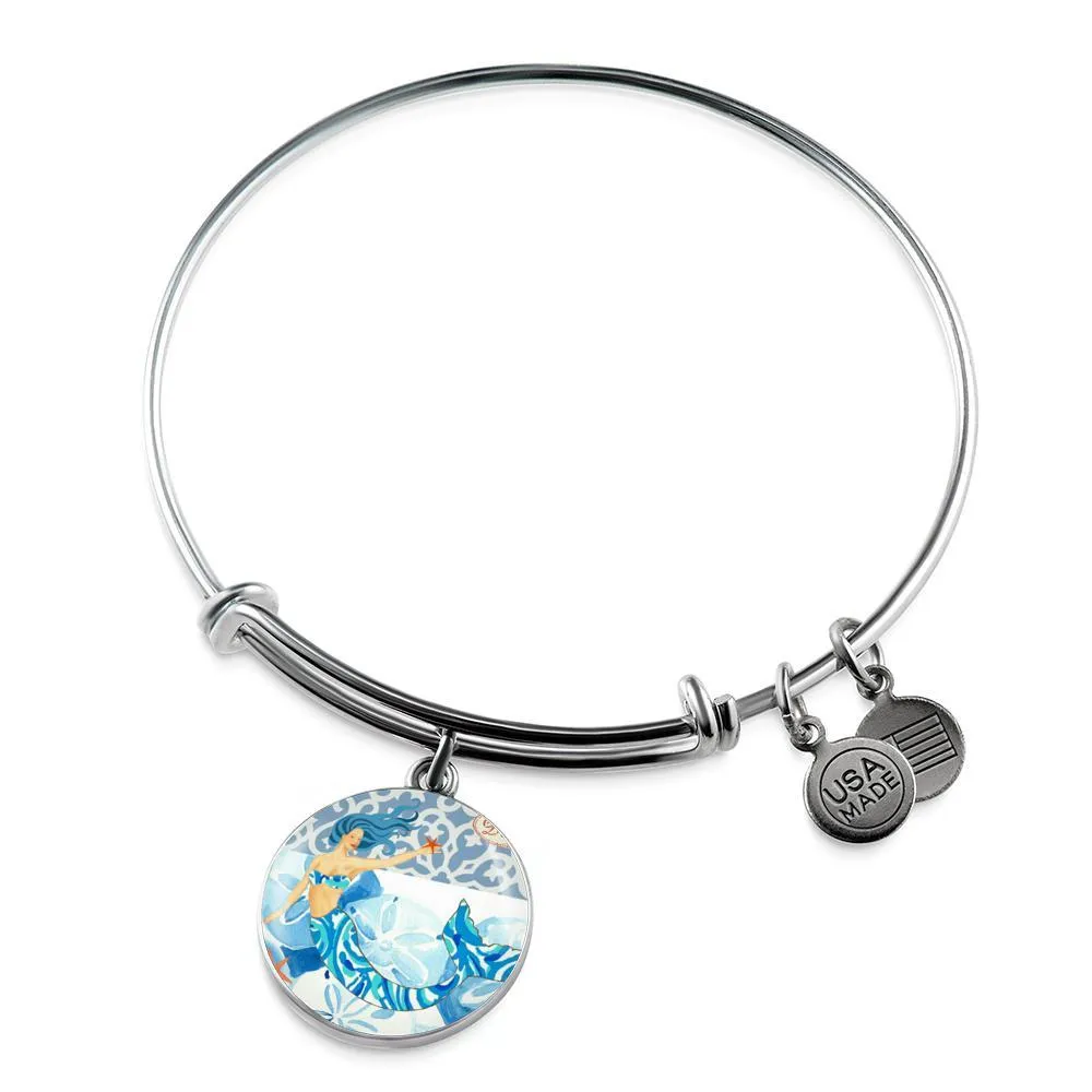 Blue Mermaid Bangle Bracelet