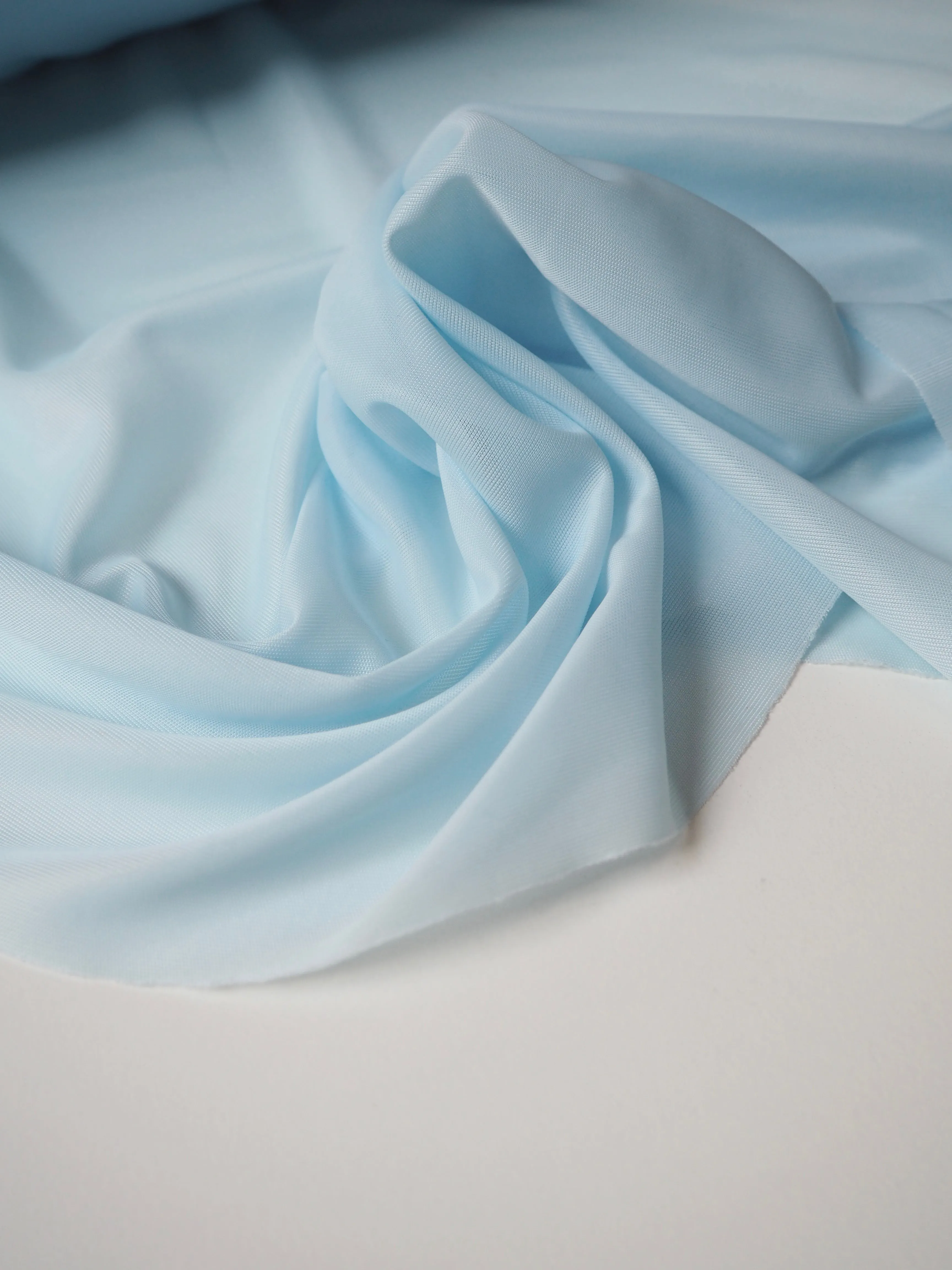 Blue Satin Light Interlock Jersey