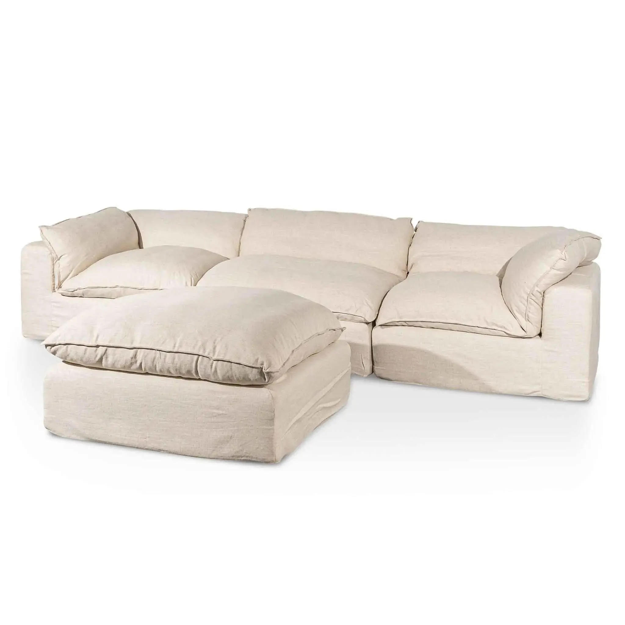 Calibre Fabric Corner Sofa - Linen Sand LC6439-KSO