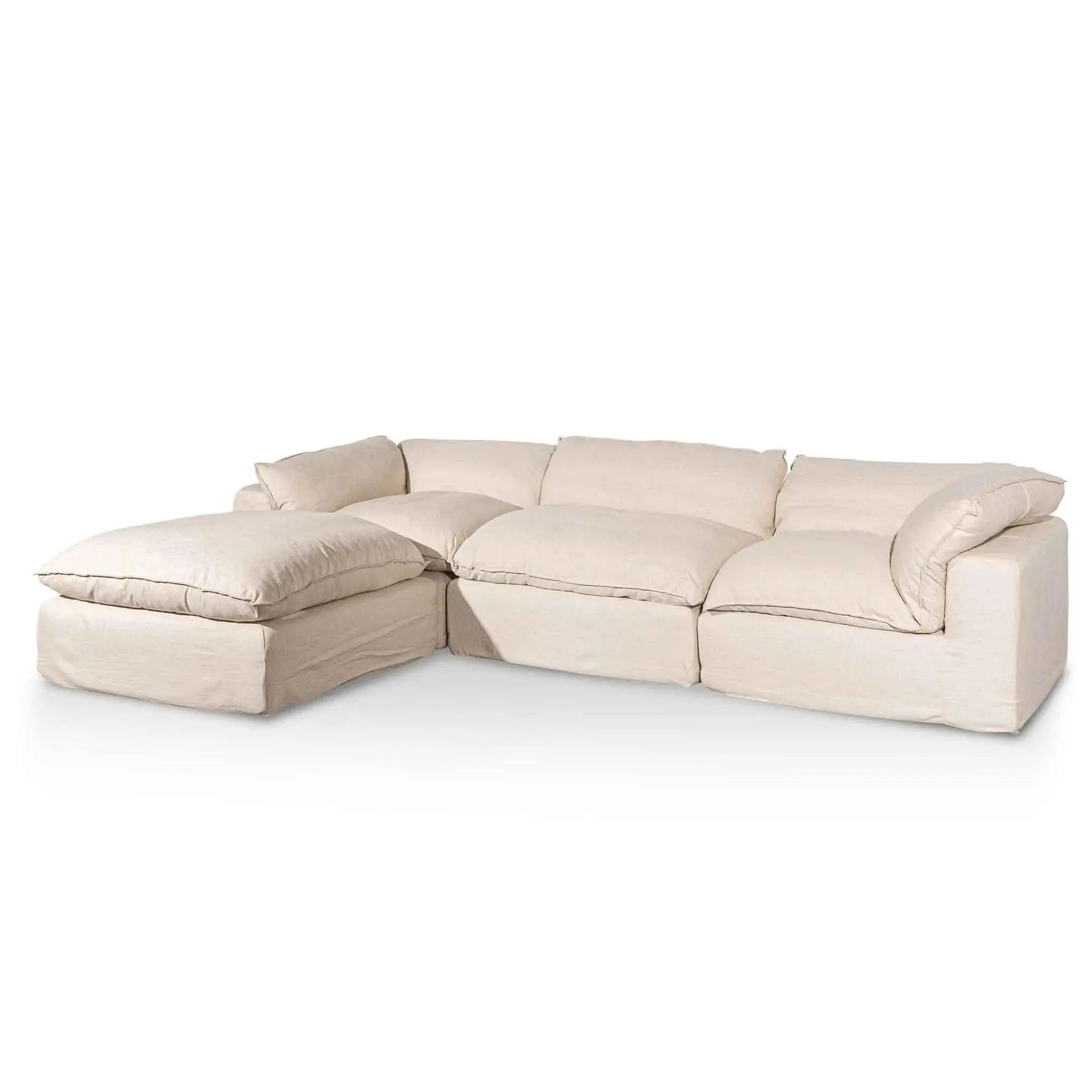 Calibre Fabric Corner Sofa - Linen Sand LC6439-KSO