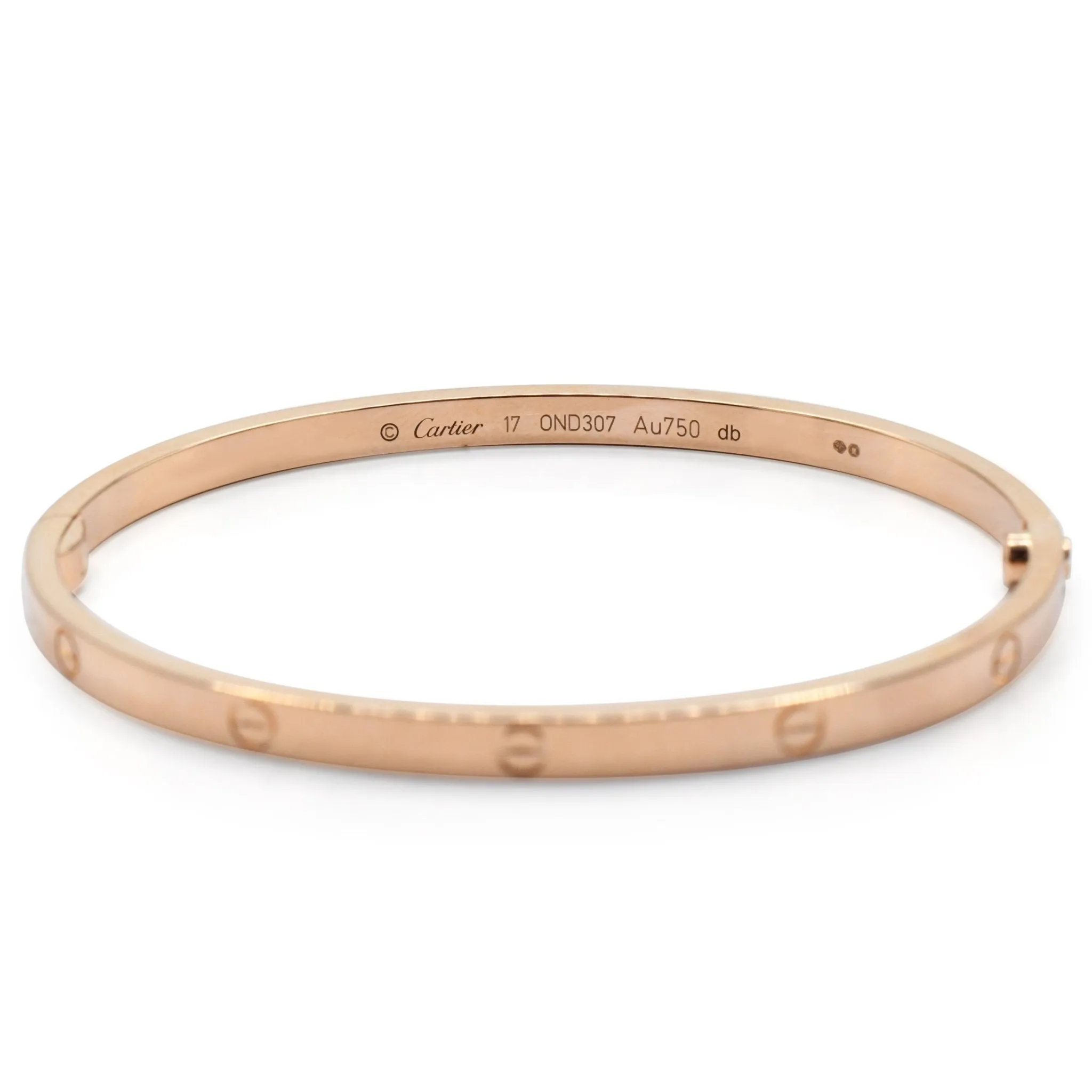 Cartier Love Bangle, Small Model Size 17 - 18ct Rose Gold