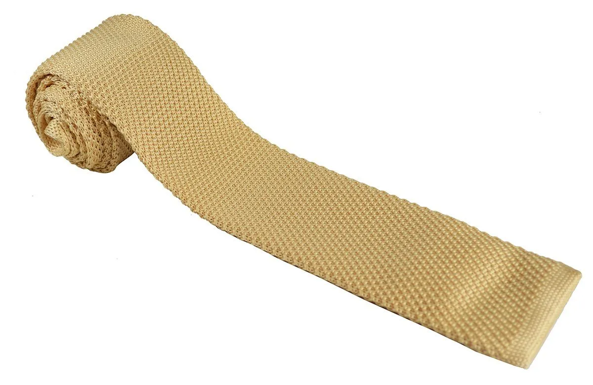 Champagne Knit Tie by Paul Malone