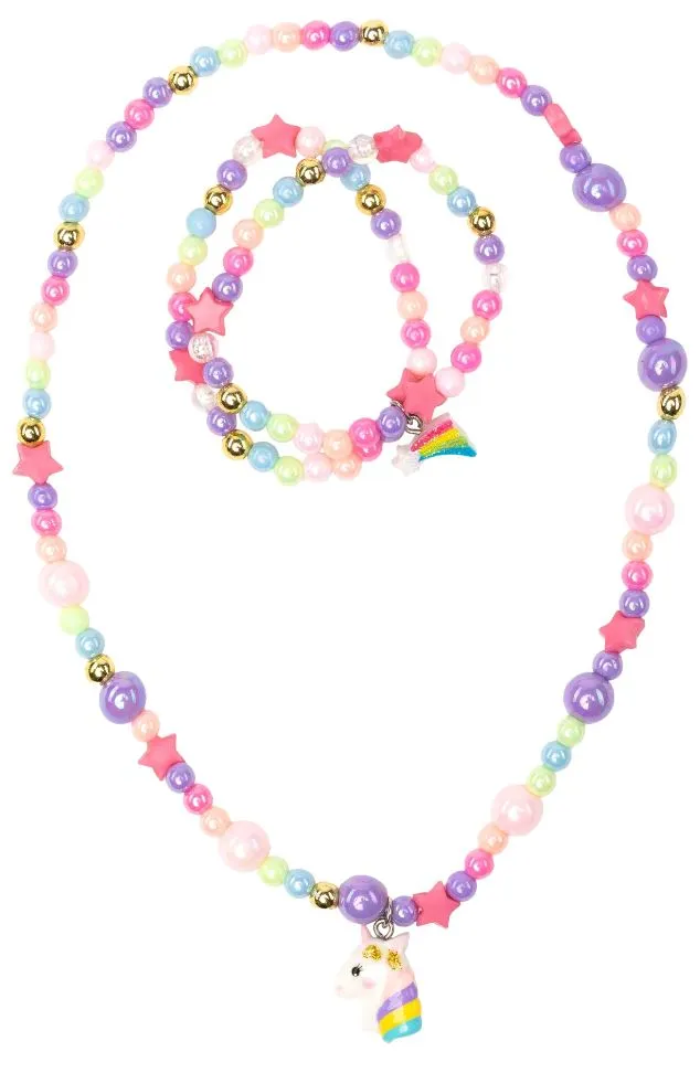 Cheerful Starry Unicorn Necklace Bracelet Set