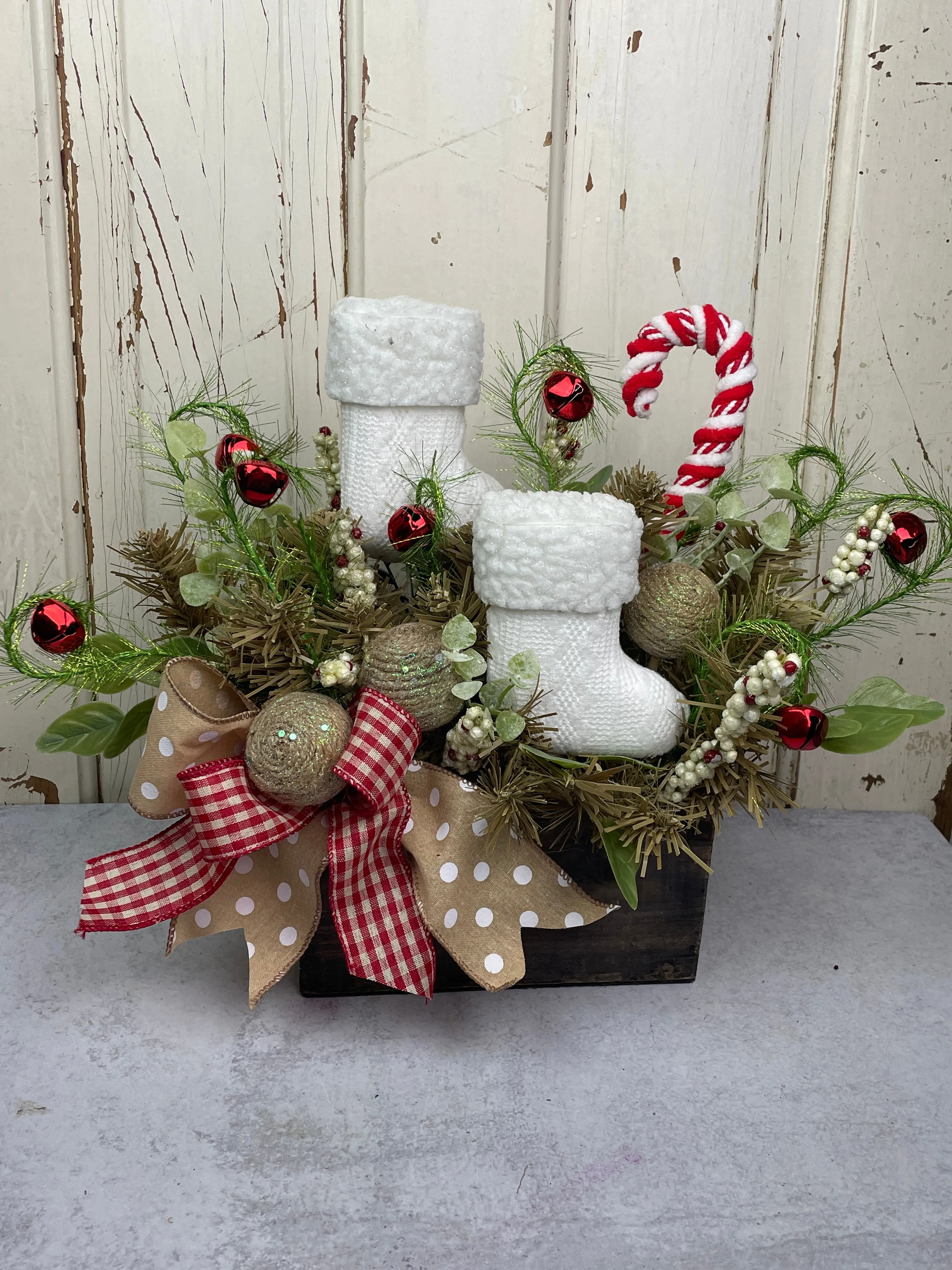 Christmas Stockings foral arrangement