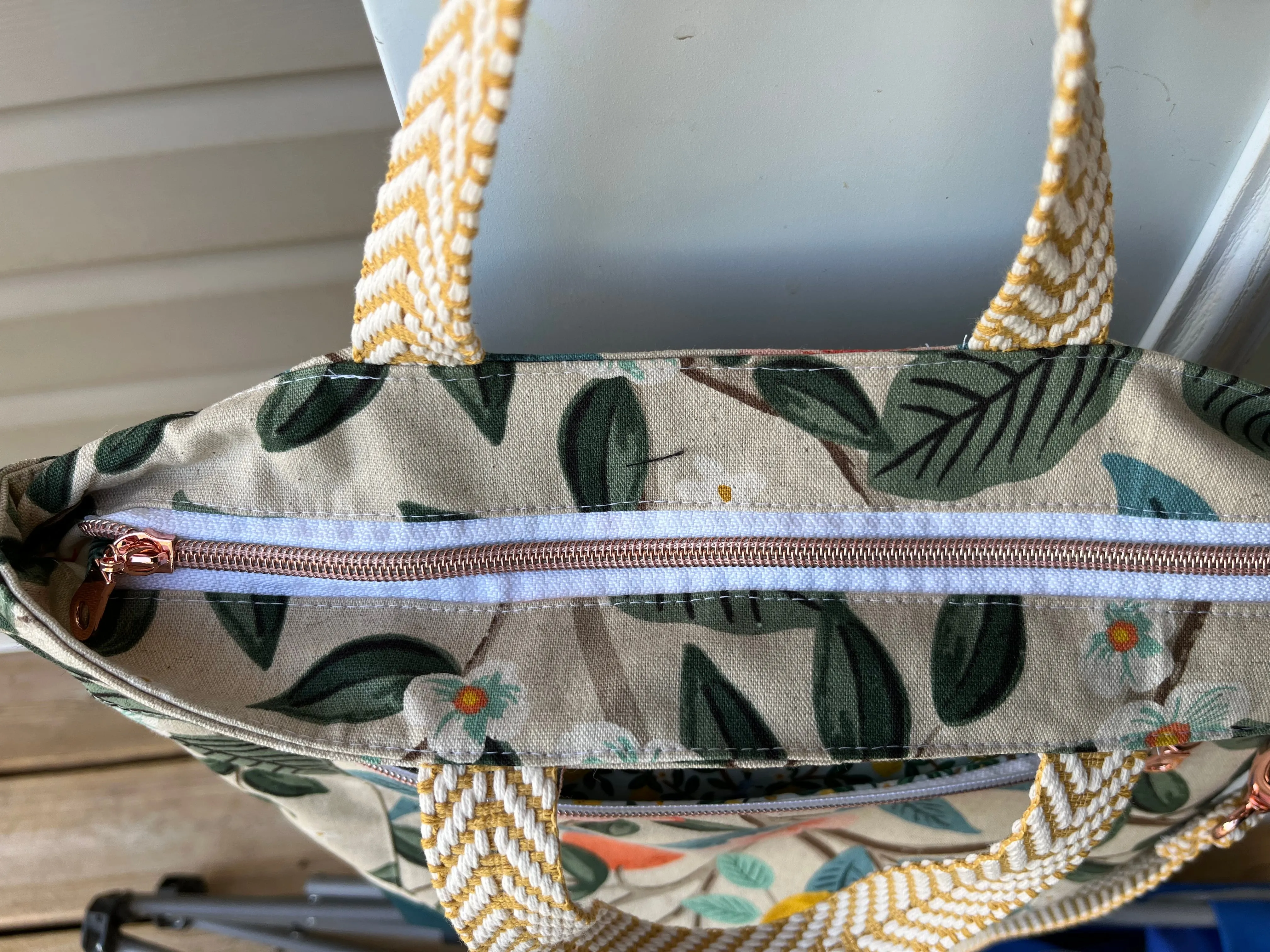 Citrus Themed Rifle Paper Co Canvas Cross body Tote Bag