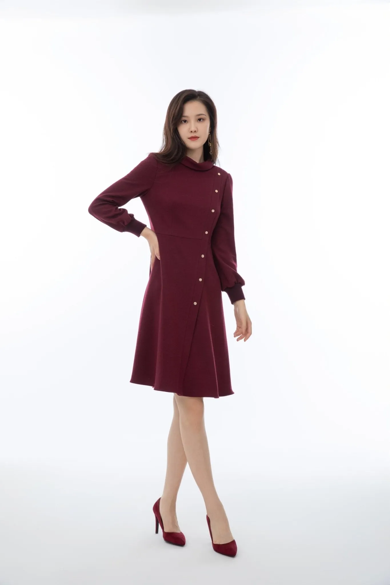 Claret Wool Dress