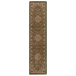 Classical Rich Green Runner Rug - Sunil