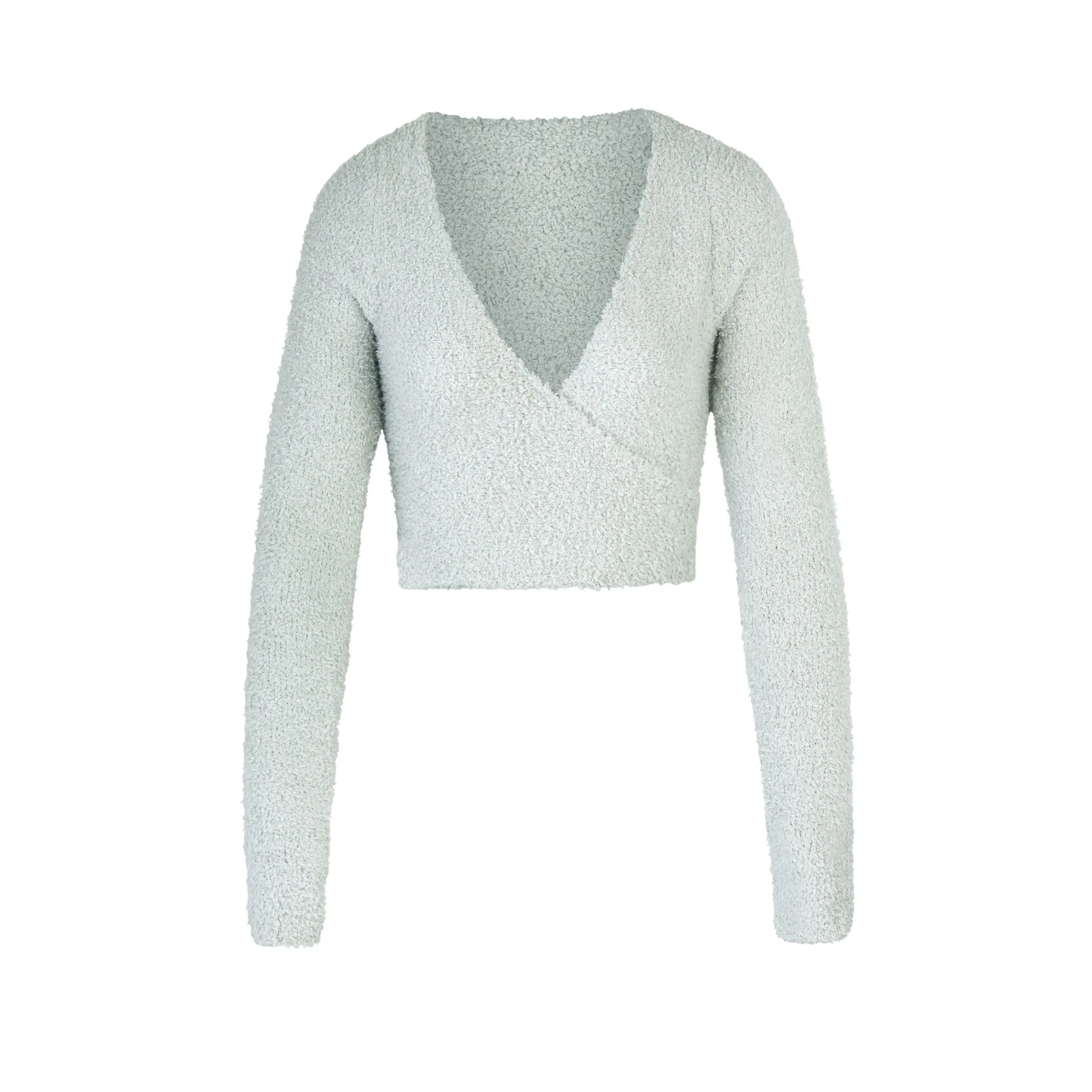 COZY KNIT WRAP TOP | AQUA