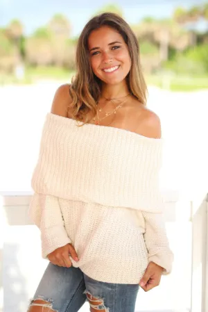 Cream Knit Oversized Sweater