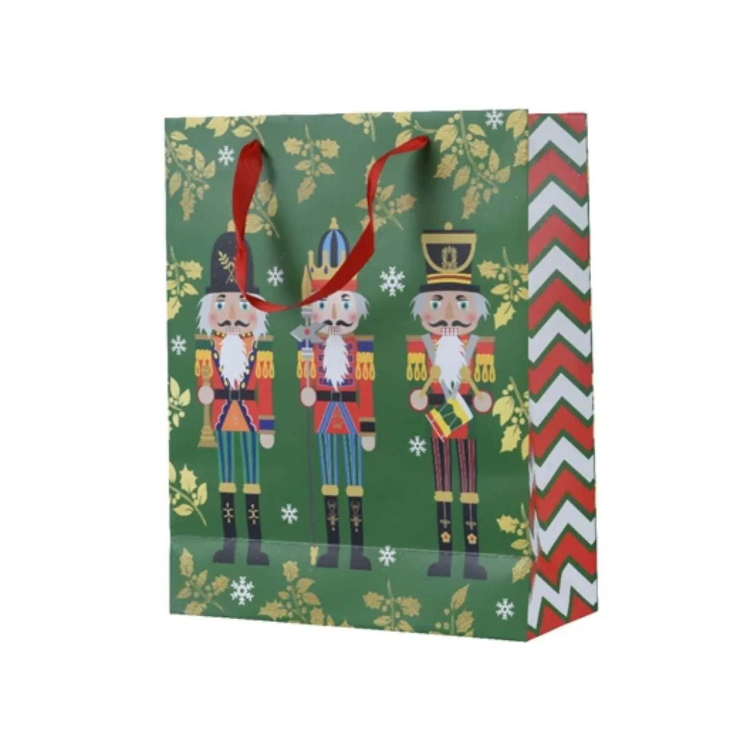 Decoris 32cm Green Nutcracker Paper Giftbag