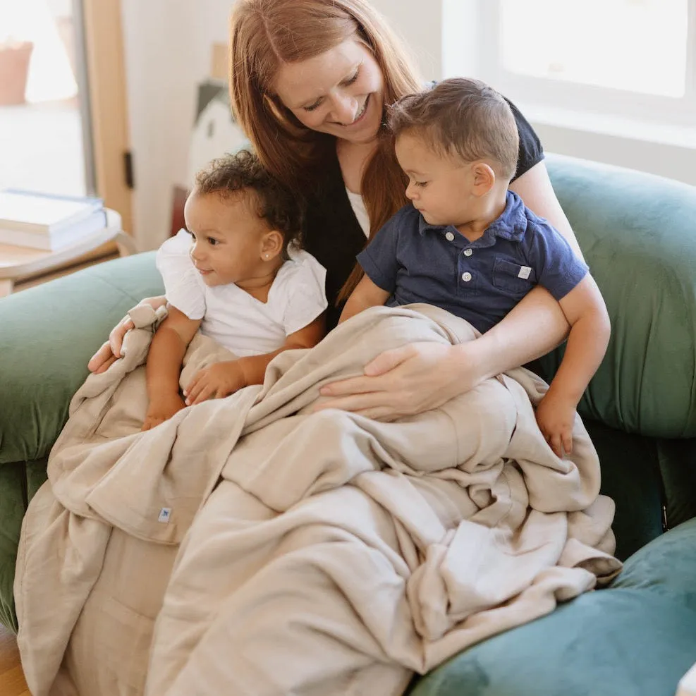 Deluxe Muslin Quilted Throw - Oatmeal