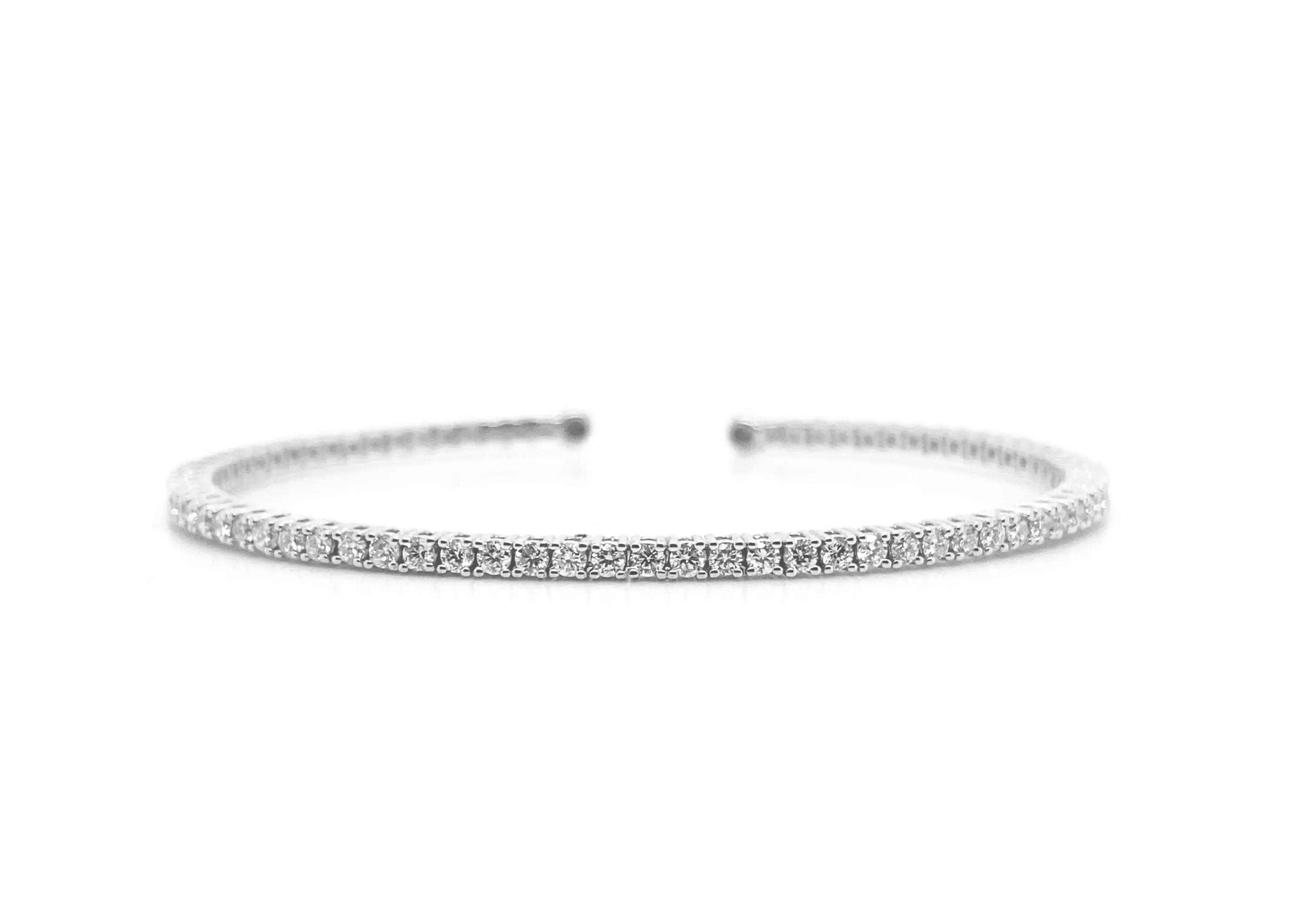 Diamond Open Flex White Gold Bangle B003N