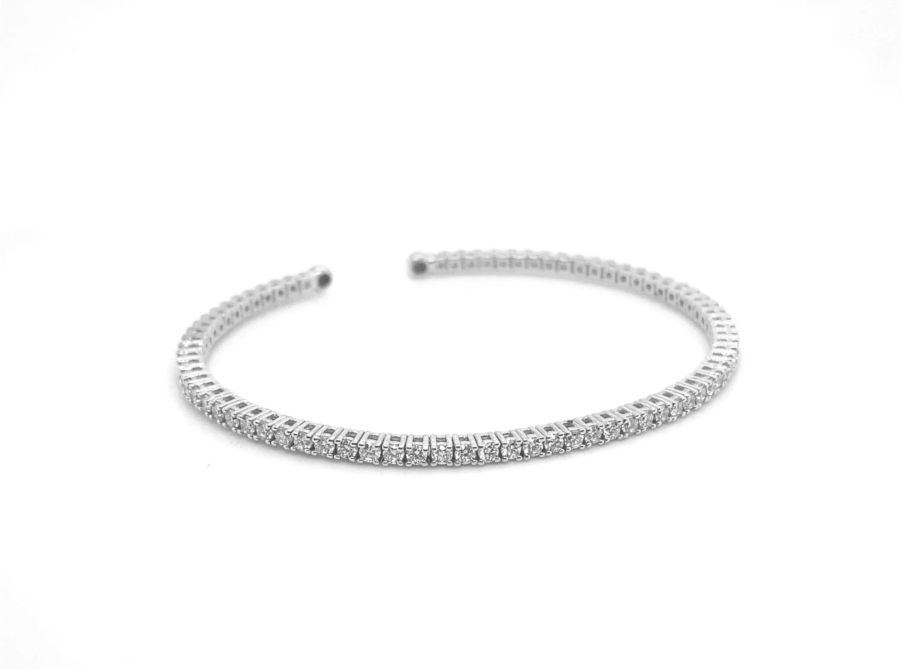 Diamond Open Flex White Gold Bangle B003N