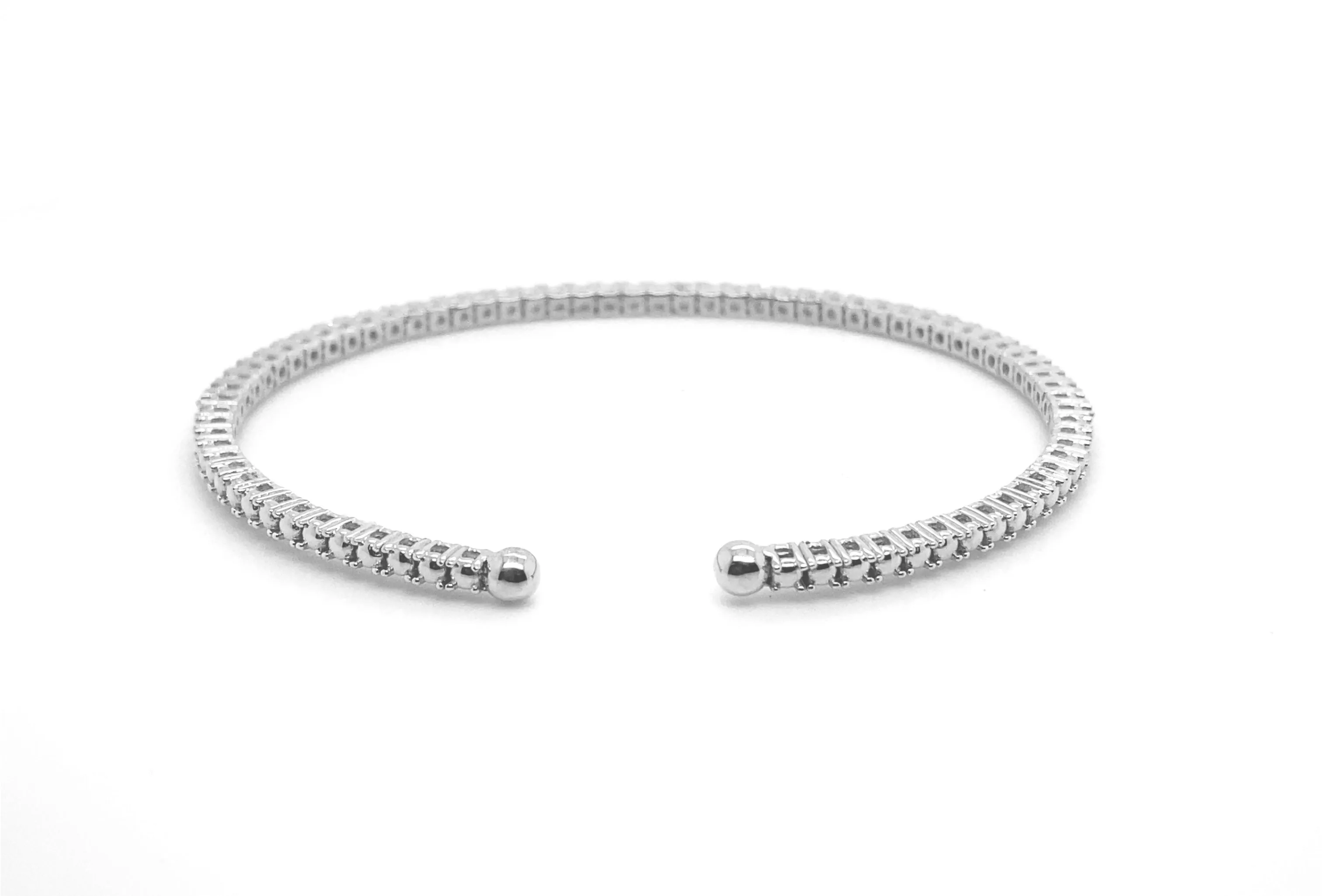 Diamond Open Flex White Gold Bangle B003N