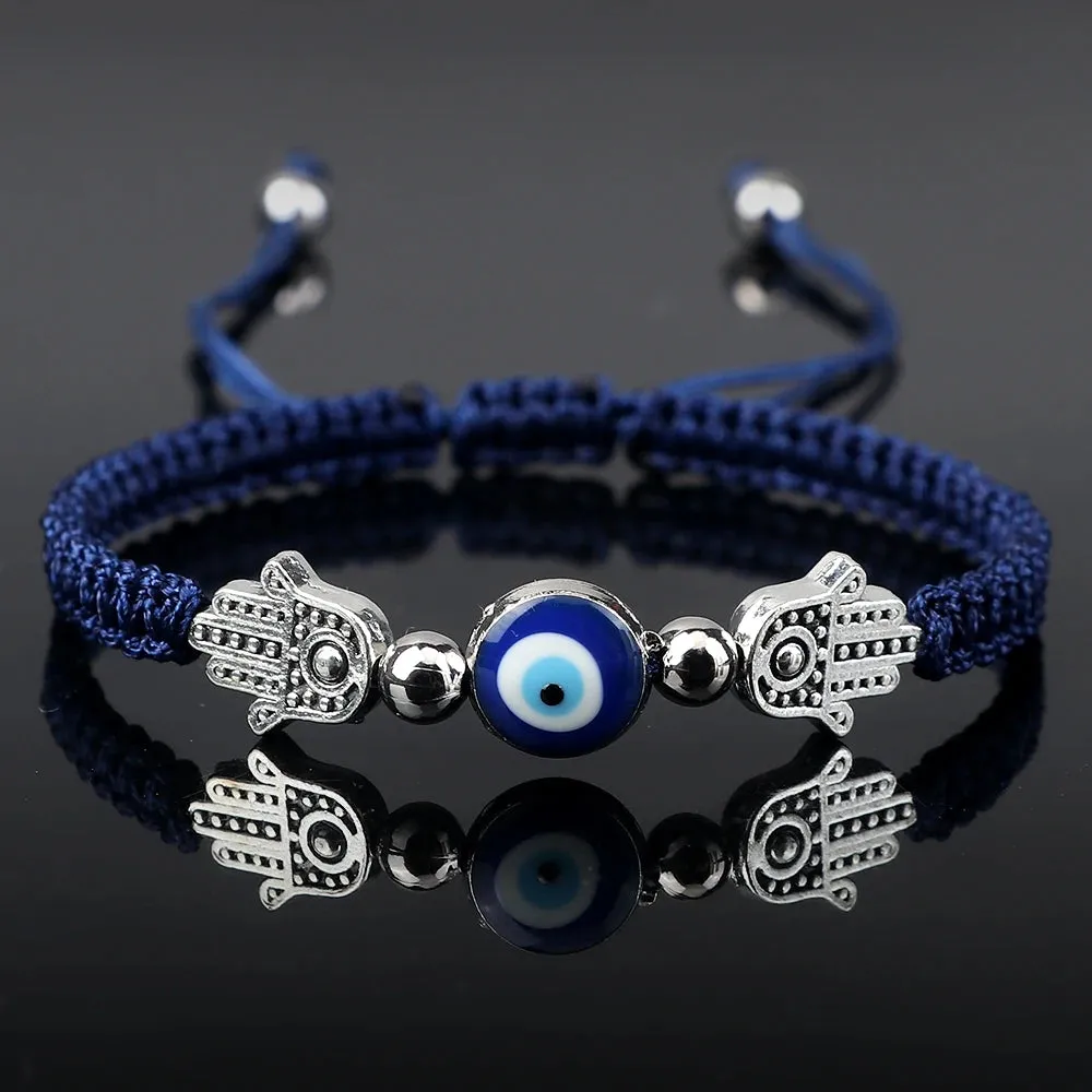 Evil Eye Braided Bracelet with Charm