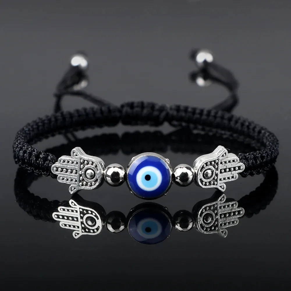 Evil Eye Braided Bracelet with Charm