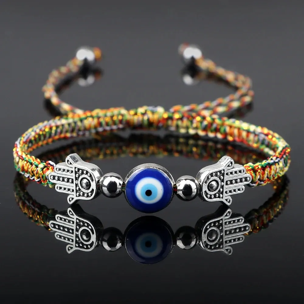 Evil Eye Braided Bracelet with Charm