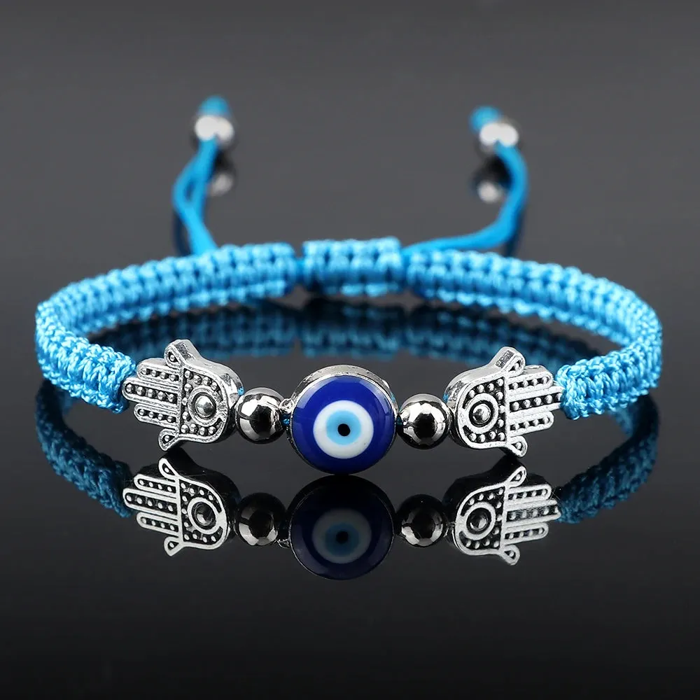 Evil Eye Braided Bracelet with Charm