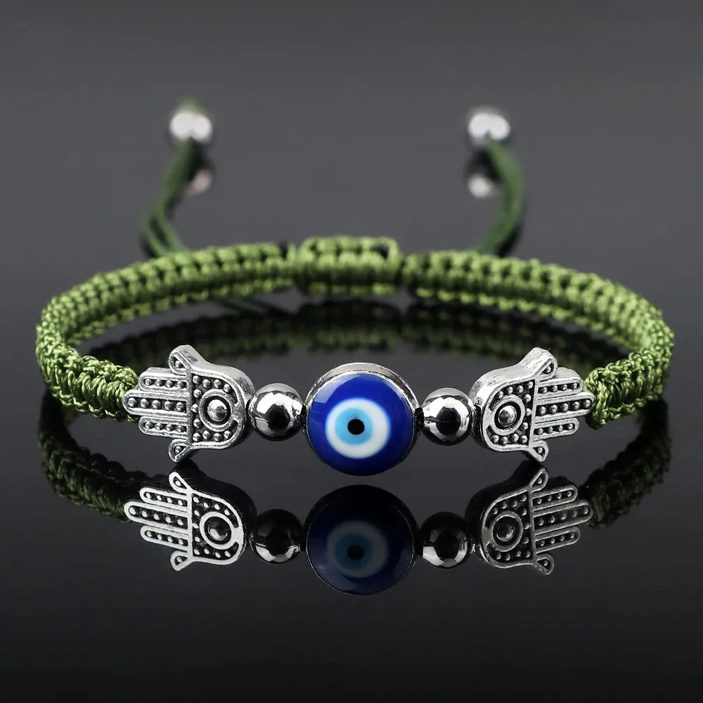 Evil Eye Braided Bracelet with Charm