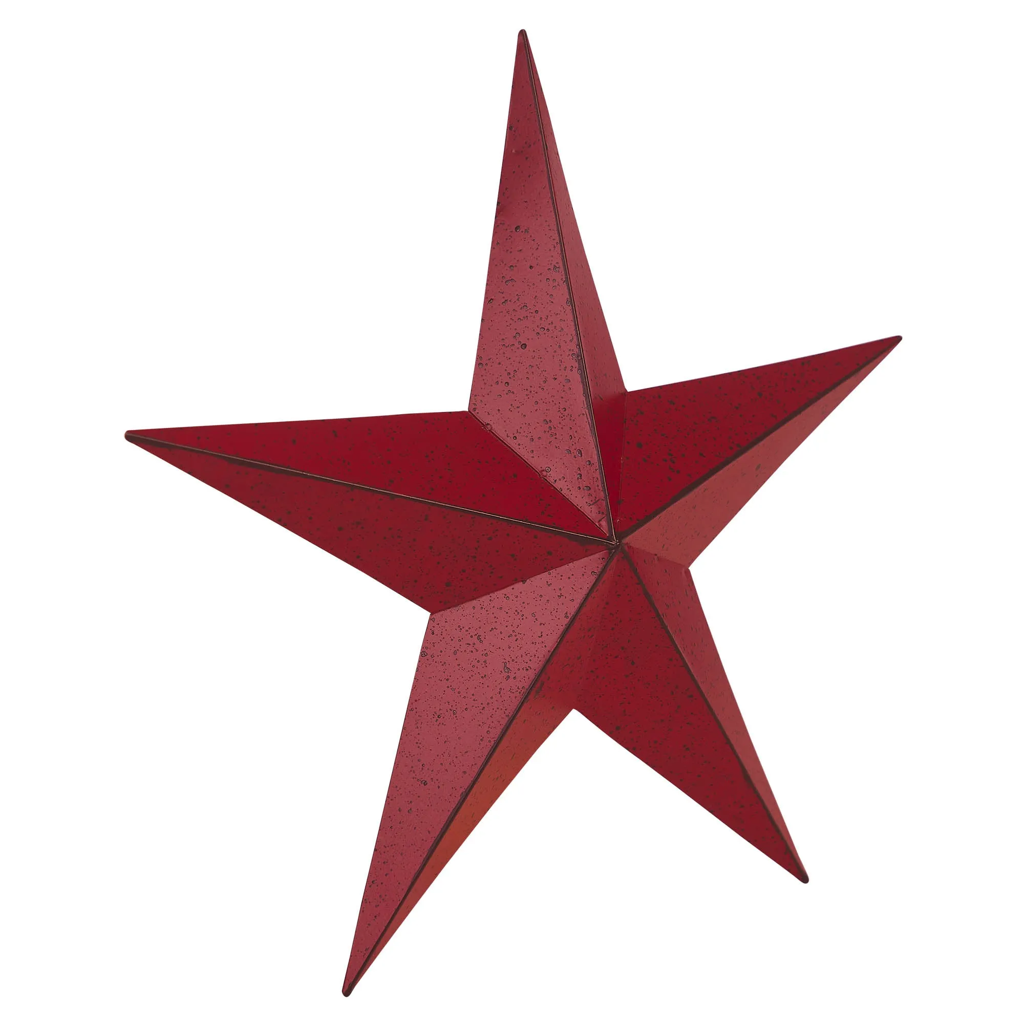 Faceted Metal Star Burgundy Wall Hanging 12x12