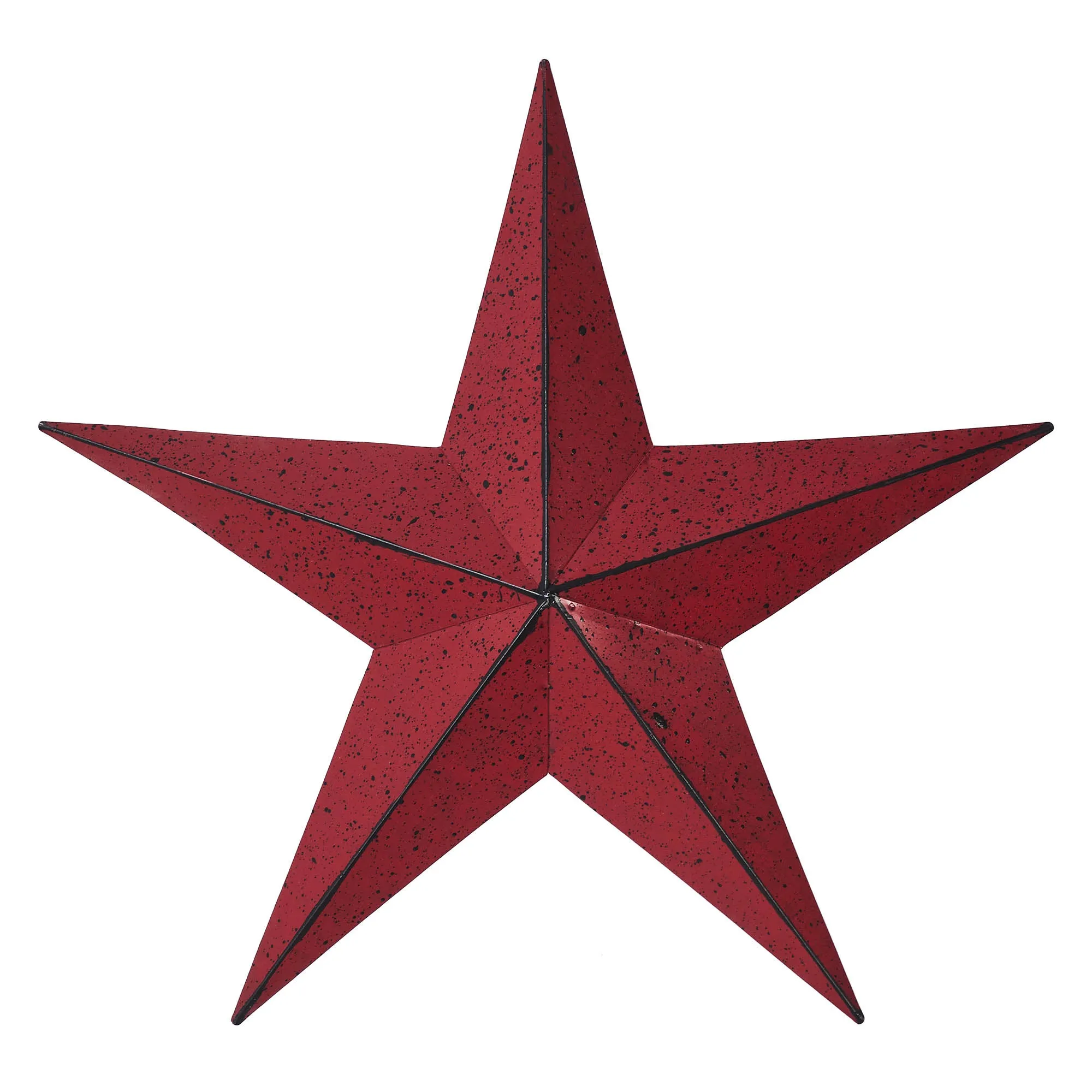 Faceted Metal Star Burgundy Wall Hanging 12x12