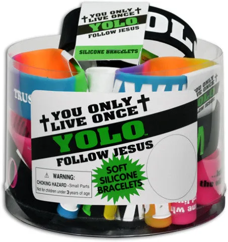 follow jesus yolo silicone bracelet Case of 54