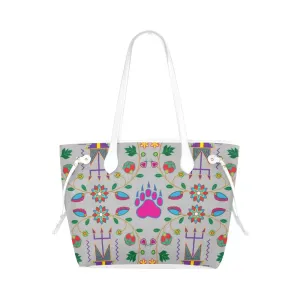 Geometric Floral Fall - Gray Clover Canvas Tote Bag