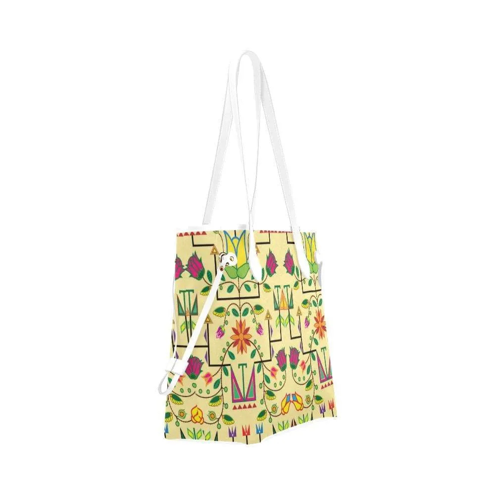 Geometric Floral Summer - Vanilla Clover Canvas Tote Bag