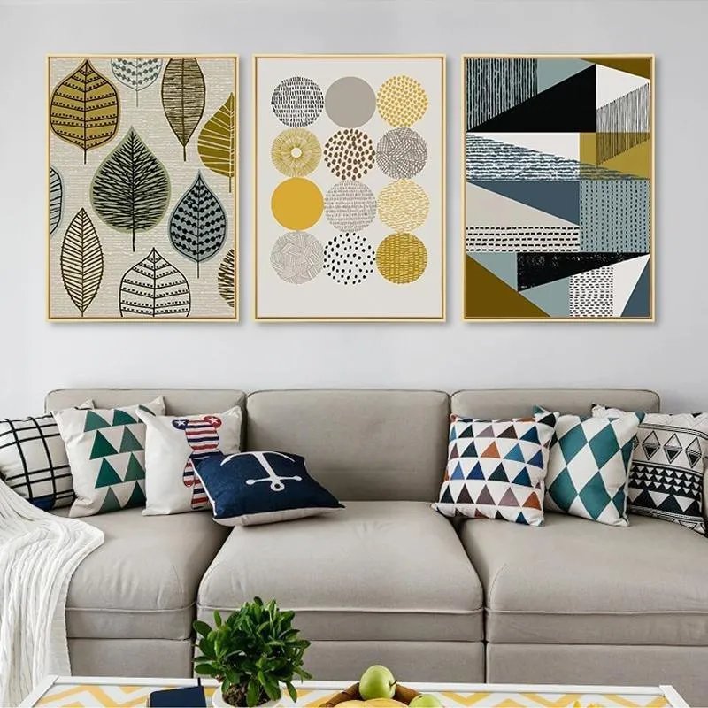 Geometric Wall Art Prints on Canvas -3 Pcs Set (60x80cm)