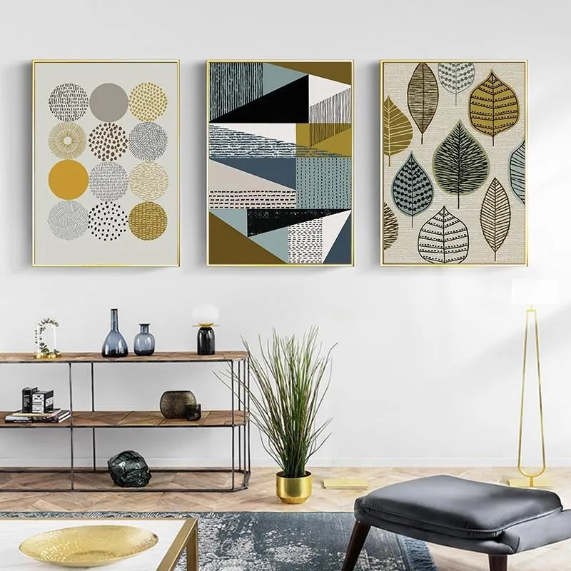 Geometric Wall Art Prints on Canvas -3 Pcs Set (60x80cm)