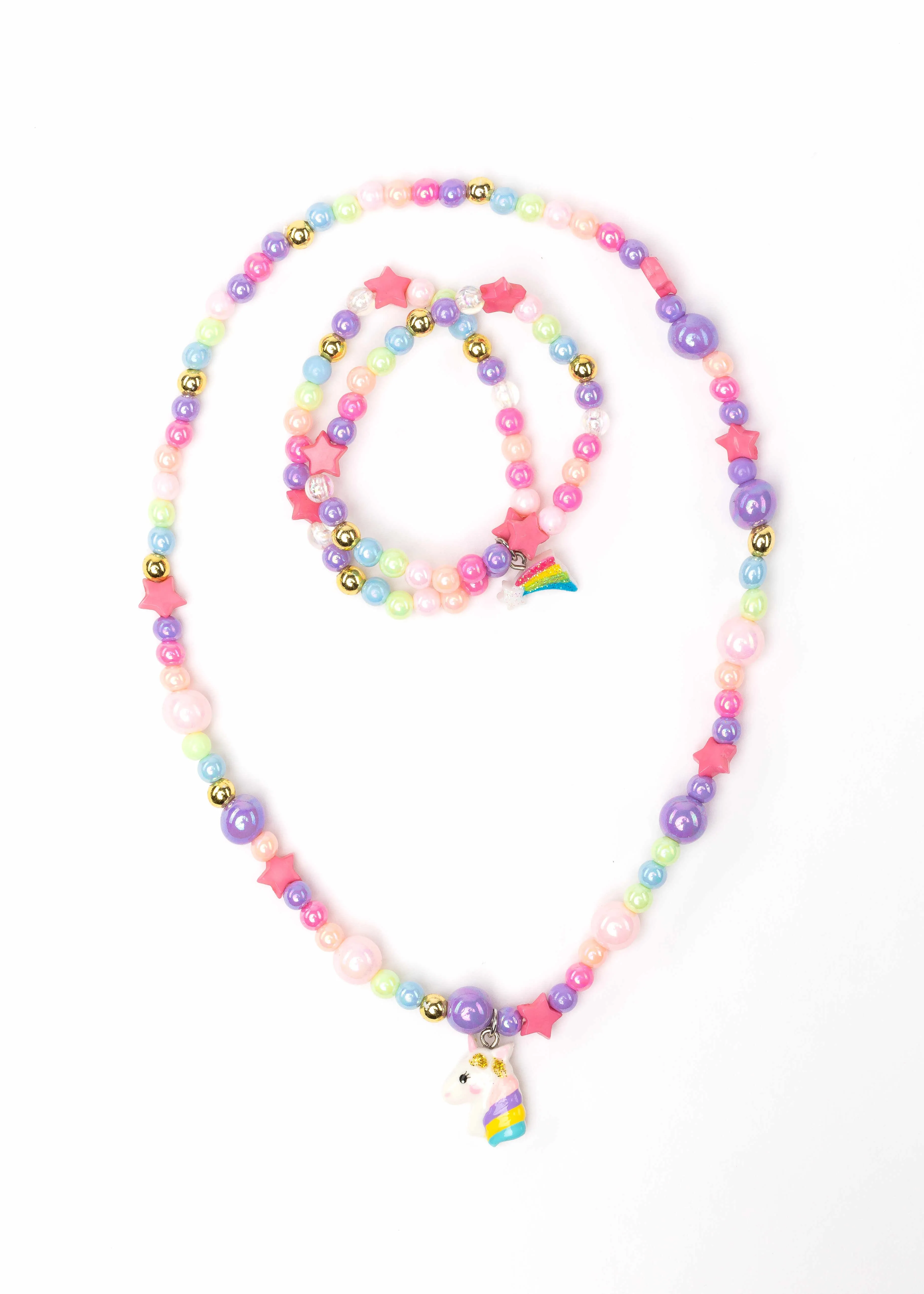 Great Pretenders Cheerful Starry Unicorn Necklace & Bracelet Set