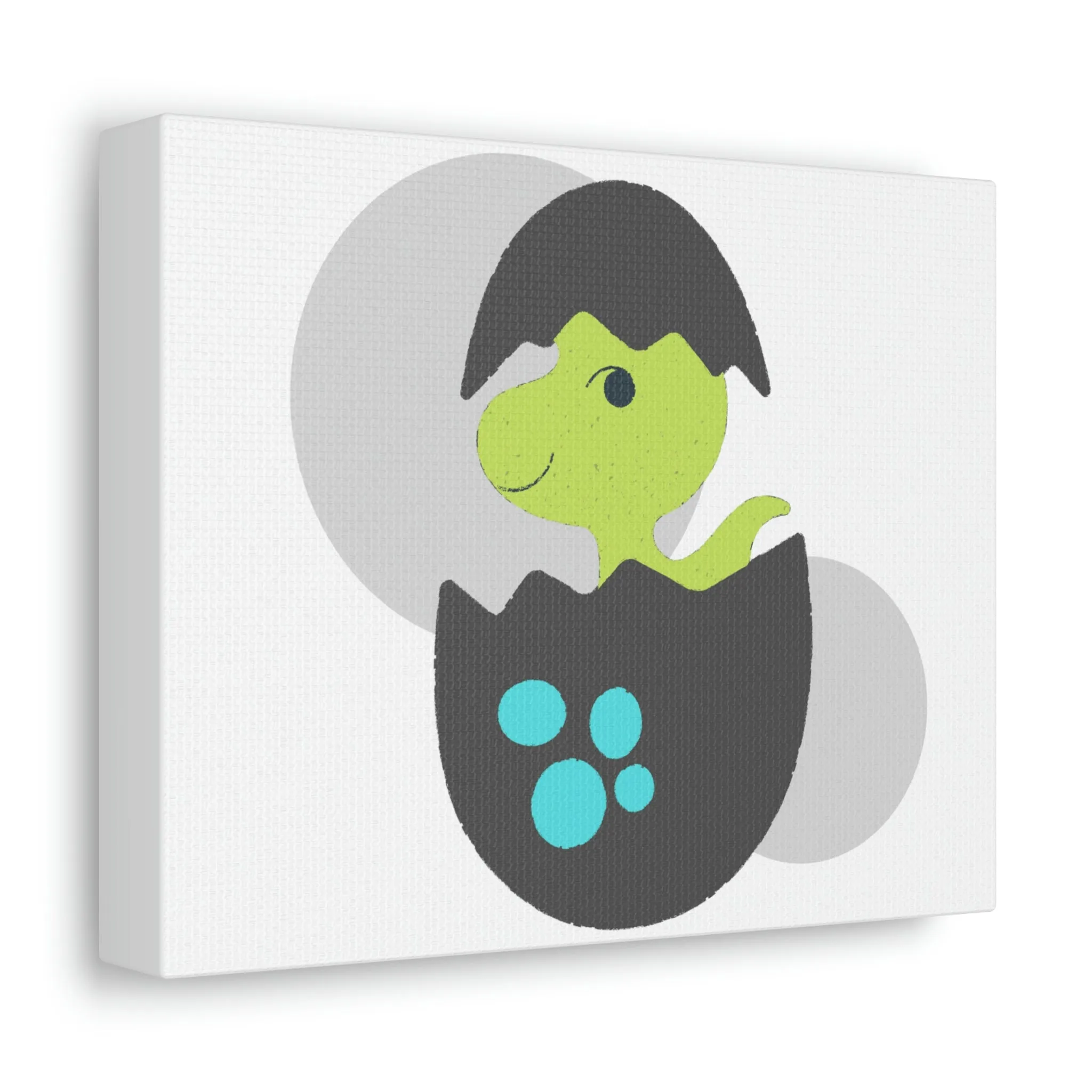 Green and Grey Dinosaur Egg Stretched Canvas