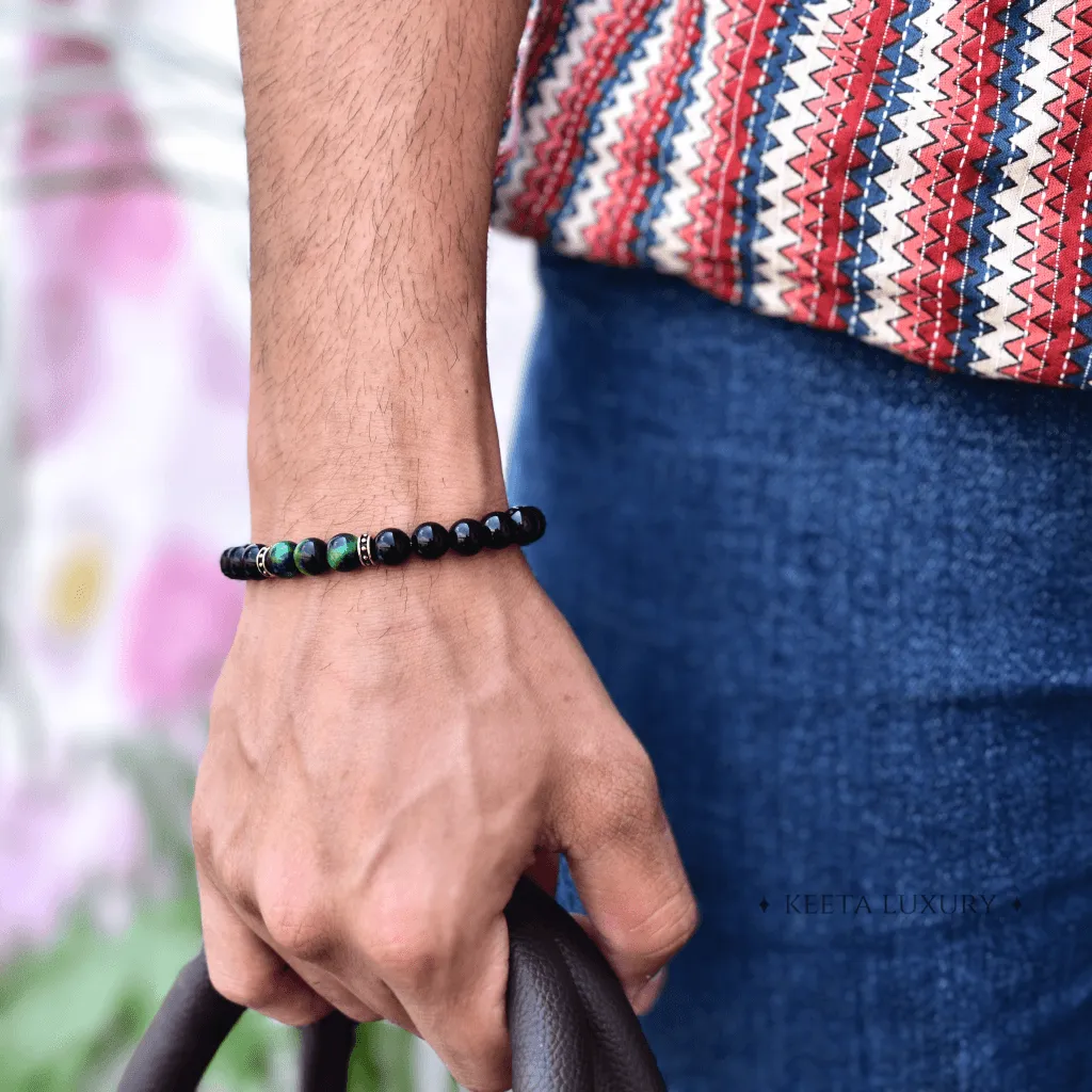 Green Captivating - Tiger Eye and Onyx Bead Bracelet