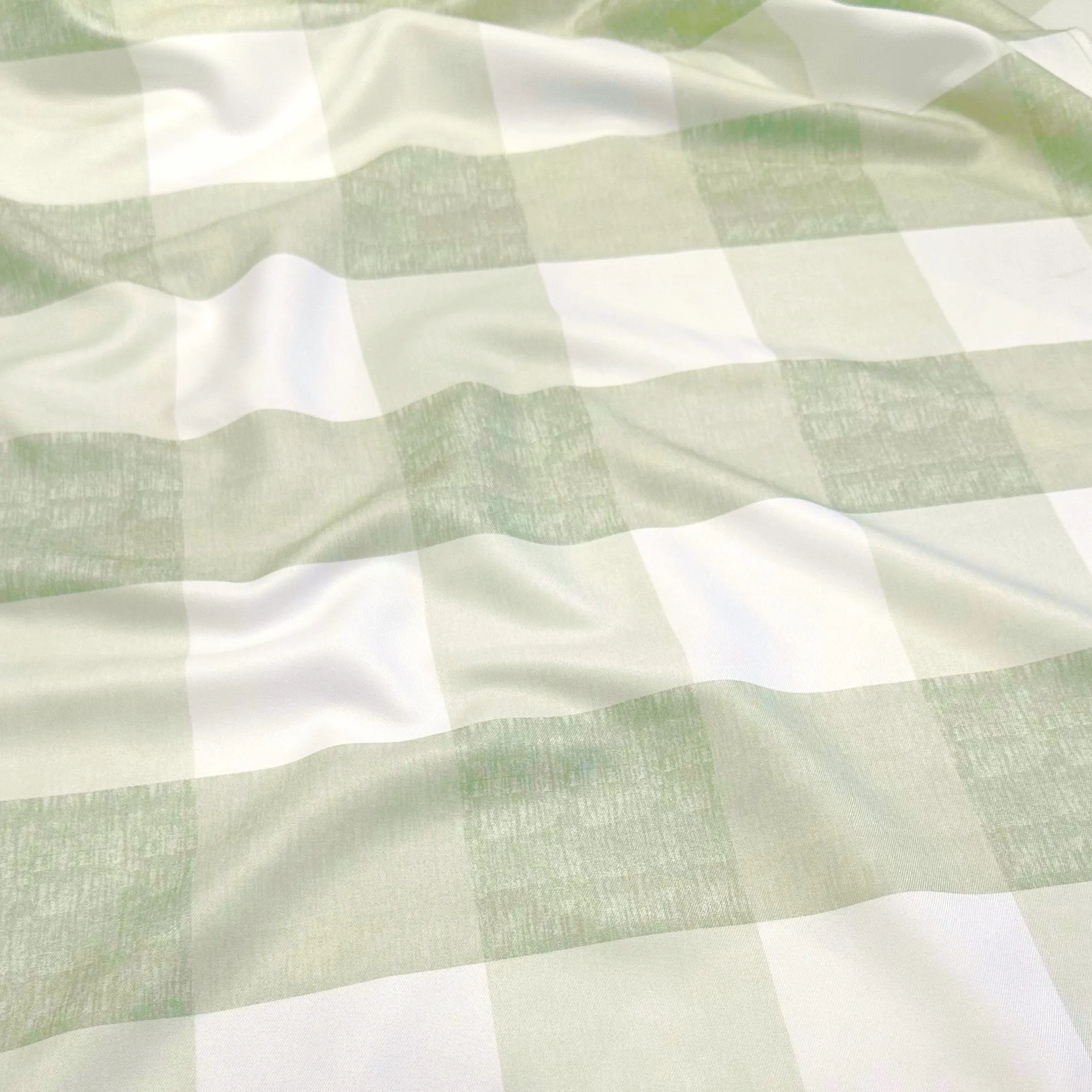 Hampton Checker (Poly Print) Table Linen in Sage