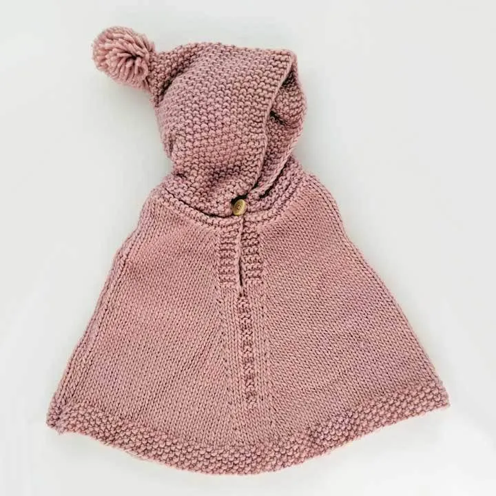 Hooded Poncho Rosy (Size 2-4 Y)