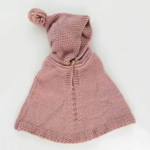 Hooded Poncho Rosy (Size 2-4 Y)