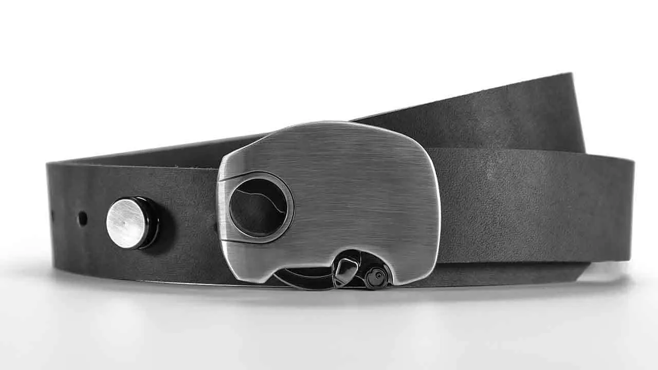 Imperfect Micron on Slate Grey Dress Belt | FINAL SALE