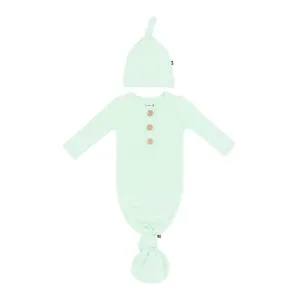 Kyte Baby Knotted Gown with Hat in Mint