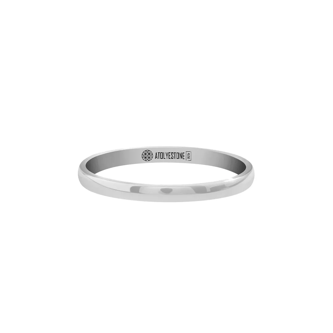 Low Dome Band in Silver