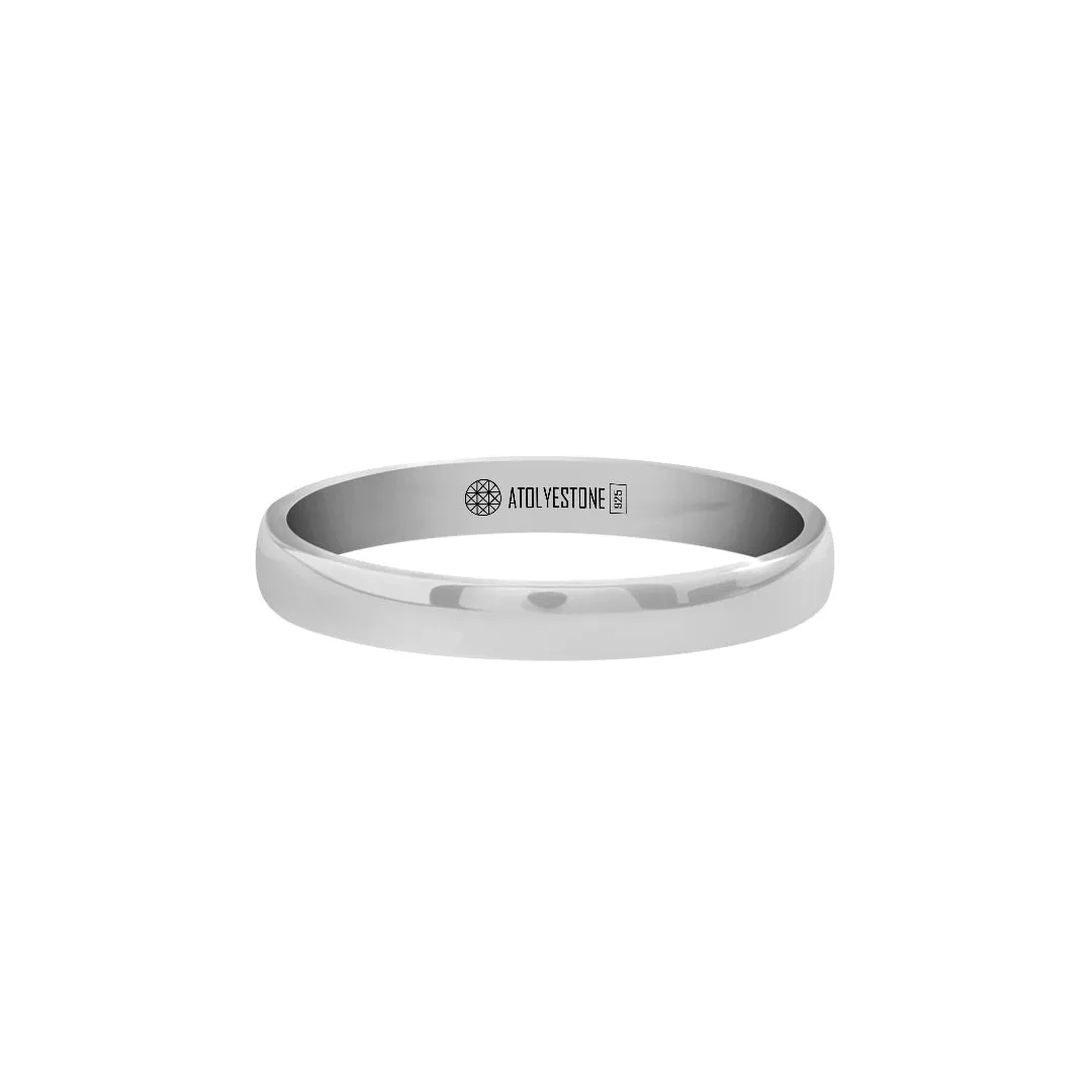 Low Dome Band in Silver