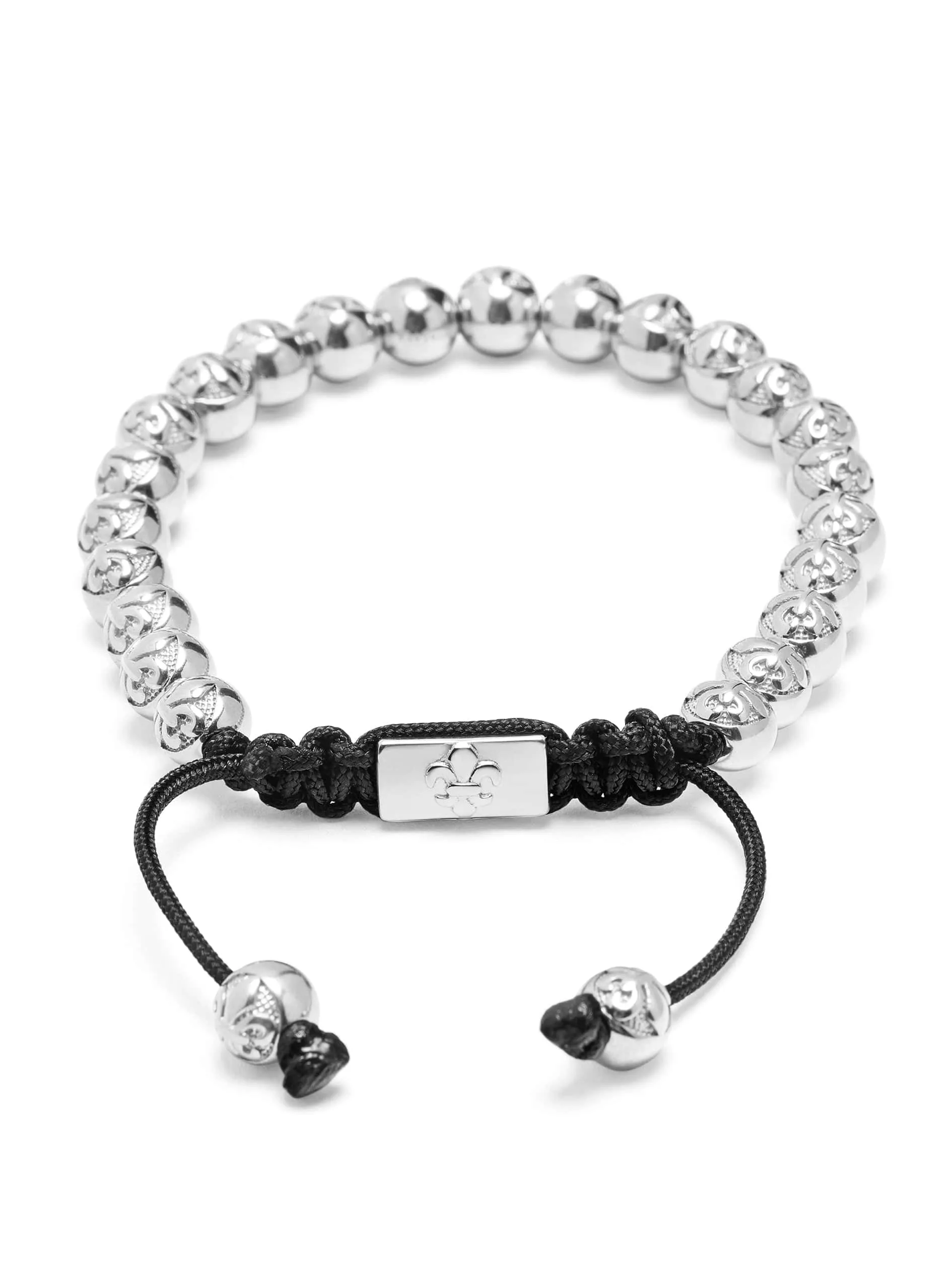 Men's Beaded Bracelet with Sterling Silver Beads